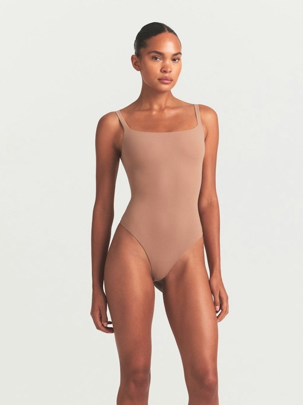 SKIMS Mauve-Taupe fits every body square neck body suit